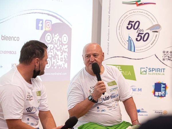 A sustainable note of "50 for 50" project by ultramarathon swimmer Martin Strel in Dubai
