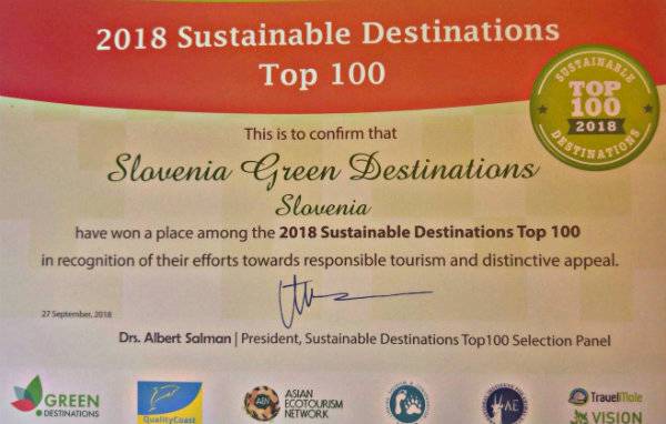 Zelena zgodba Slovenije v ospredju svetovnega dogajanja: certifikat Top 100
