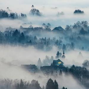 Ribno village wrapped in mysterious mist. Beautiful capture of nature creating magic. 
Thanks @jostgantar for sharing your photo with #ifeelsLOVEnia.