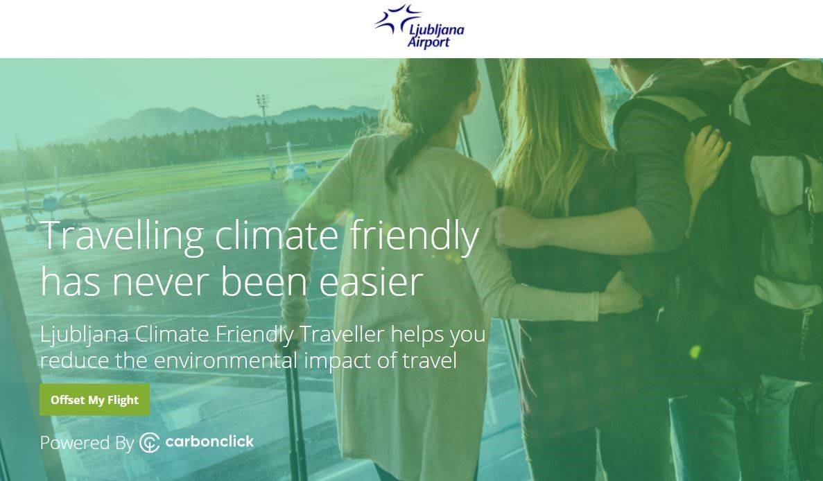 Letališče Ljubljana v partnerstvu s CarbonClick vsem potnikom ponuja izravnavo ogljičnega odtisa