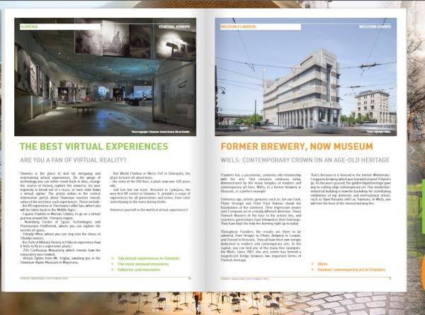 Septembrska izdaja Visit Europe Magazine izpostavlja virtualna doživetja v Sloveniji
