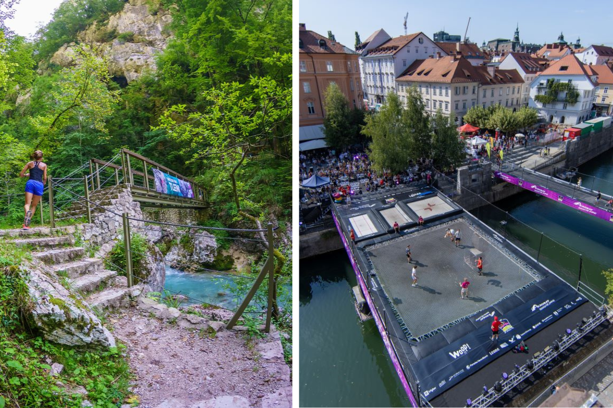 Vikend v luči tekaško-kolesarskega festivala v Dolini Soče in akrobatskega spektakla v središču Ljubljane