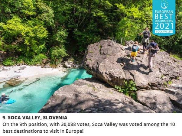 Soča-Tal unter den Top 10 der besten Reiseziele in Europa