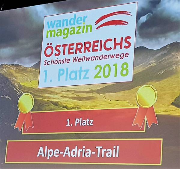 Novo ugledno priznanje pohodniški poti Alpe Adria Trail
