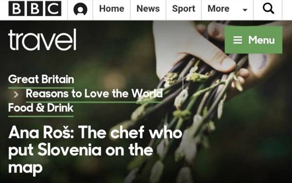 BBC Travel: Slovenia is fast becoming one of Europe's prime gastronomic destinations