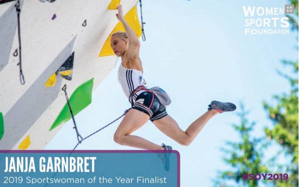 Janja Garnbret finalistka za športnico leta 2019 po izboru Women's Sports Foundation