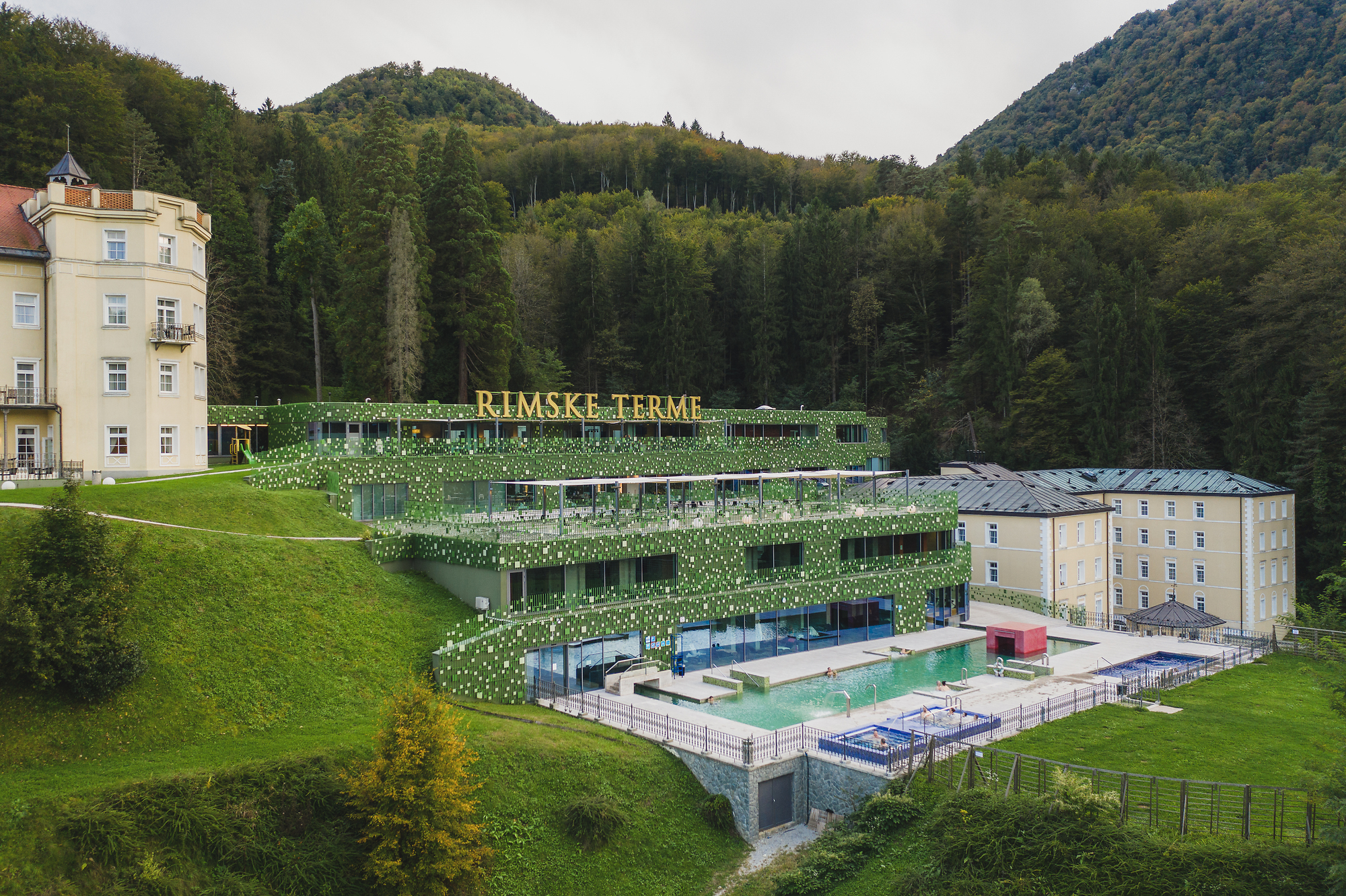 Healthy water resorts top drone photo Rimske | feel Slovenia